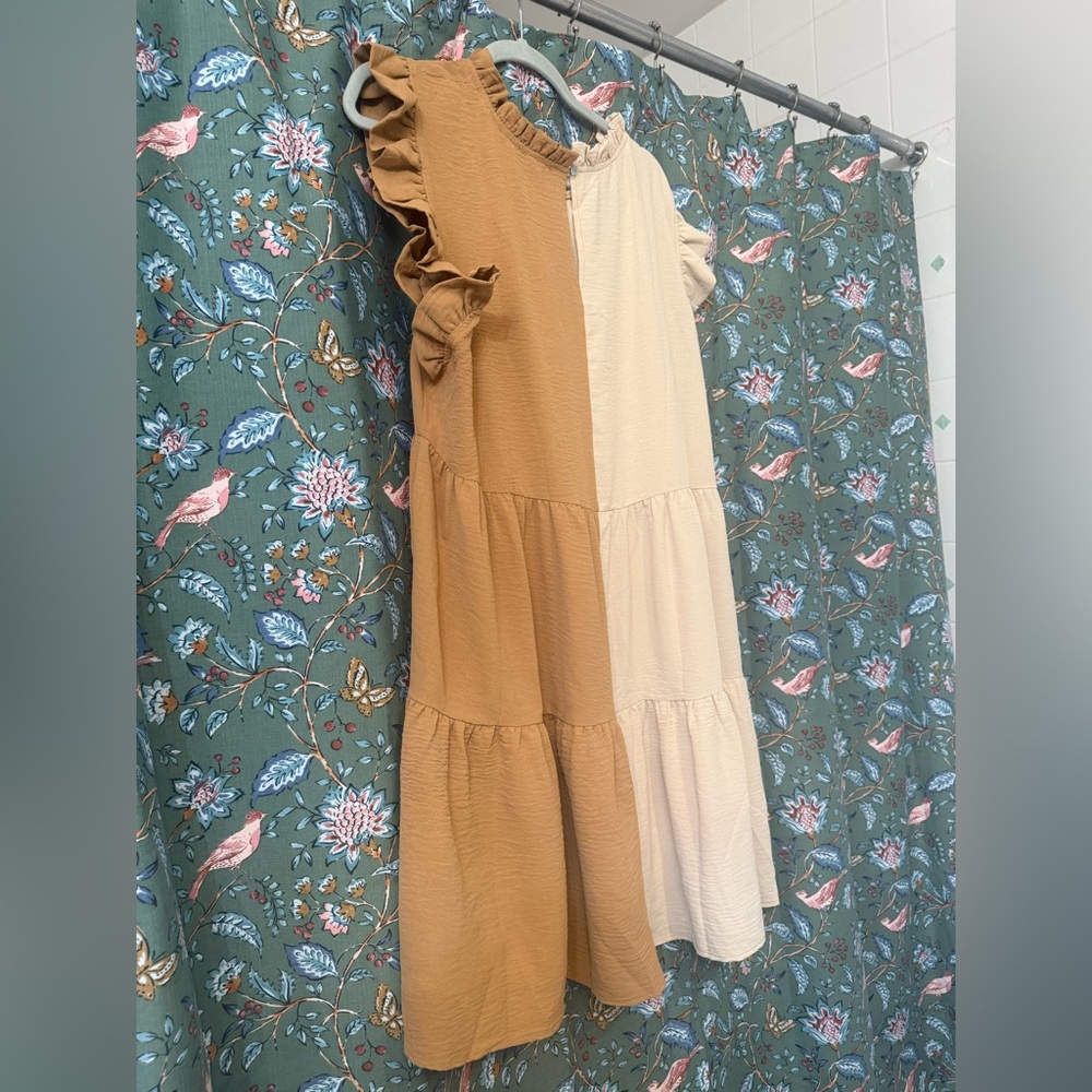 White Birch Color Block Ruffle Dress - Picture 7 of 8